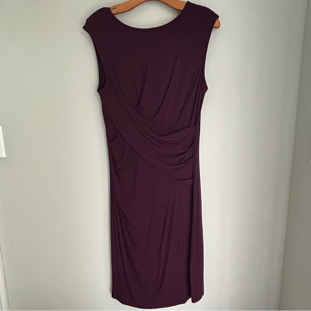 Kut From The Kloth Plum Purple Dress Cap Sleeve Ruched Drape Midi 10